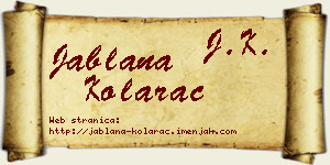 Jablana Kolarac vizit kartica